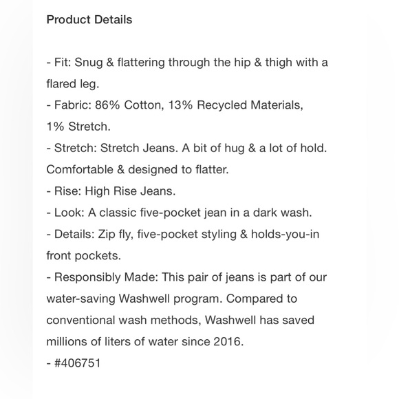 GAP 1969 Flare High Rise Dark Wash Jean size 28 Petite - Picture 5 of 8